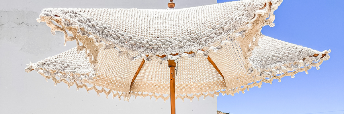 Patrón de sombrilla tejida a crochet