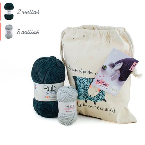 KIT CONI POPE & COJÍN_MARÍA ATELIER (VK053),Cojín Amigurumi terciopelo crochet