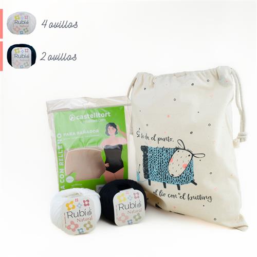 KIT CORSET ROCK STAR por Knitting Sheep talla L (VK082L),Top corset ganchillo talla L