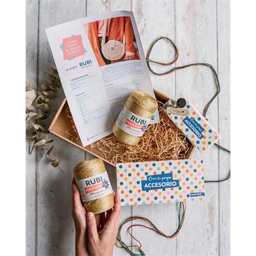 PACK CREA TU PROPIO ACCESORIO (VR001),BOLSO DORADO A CROCHET