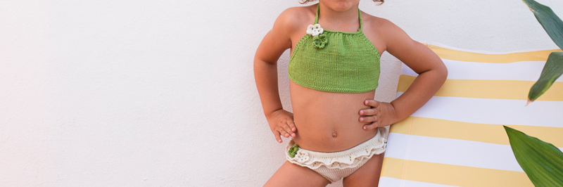 Bikini de niña de punto