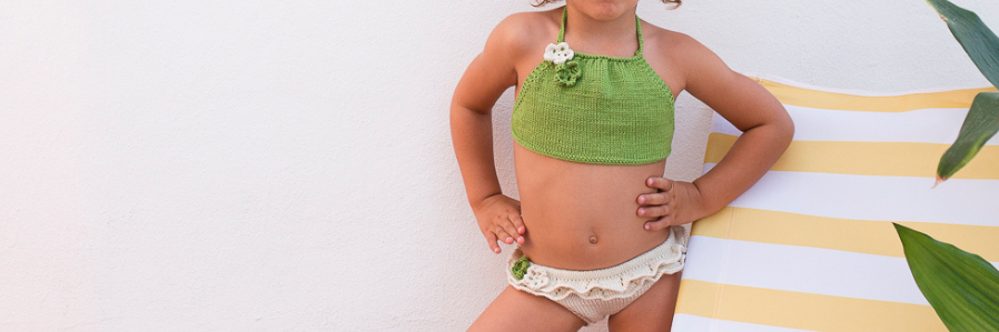 Bikini de niña de punto