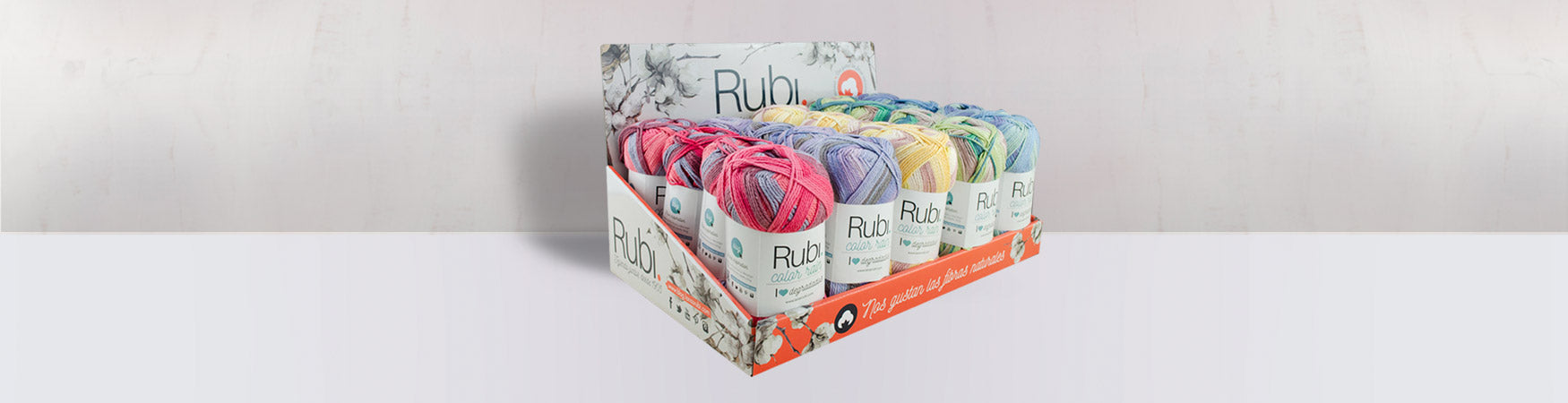 Display your favorite Rubí cotton pads in the pack-up displays - Lanas Rubí
