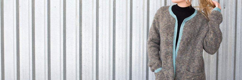 Chaqueta con filo de crochet