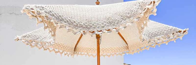 Patrón de sombrilla tejida a crochet