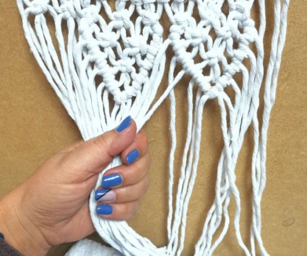 Portavelas de macramé